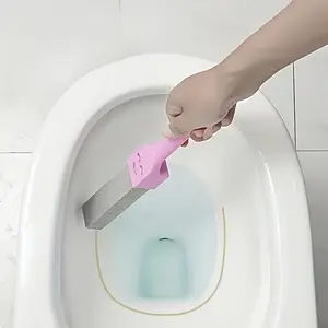 Long Handle Limestone Toilet Brush Set, Toilet Cleaning System, No Dead Angle Cleaning Tool, Bathroom Pool Home Cleaner, 2 Piece Kit (limestone + Handle) Bathroom Accessory Ideal for bathrooms, swimming pools, and household cleaning tasks