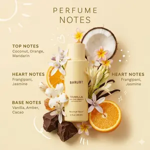 Vanilla Coconut Fragrance Spray Water-based, Refreshing and Non-Sticky, Friction Activates Fragrance 240ml，Set Perfume Fresh Brazilian summervibes