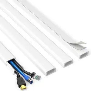 TV Cord Hider, 62.8in Cable Hider, Cord Covers For Wires on Wall, Wire Covers For 2-3 Cords, Wire Hiders For TV on Wall, Easier Setup Cable Cover Management, 4X L15.7 W0.94 H0.47in, White