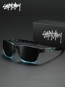 SUPKLEY Minimalist Lightweight Comfortable Vacation Style Polarized Sunglasses For Both Men And Women With Polarizing Film And Square Frame Suitable For Travel And Outdoor Photography Reducing Glare And UV Rays Modern Frames Sunglasses