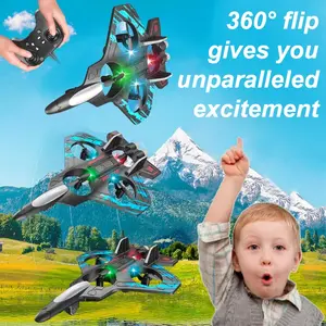 RC Stunt Fighter Jet Toy for Kids with 360° Flips & LED Lights | Easy to Fly Kids Drone remote control flying toys