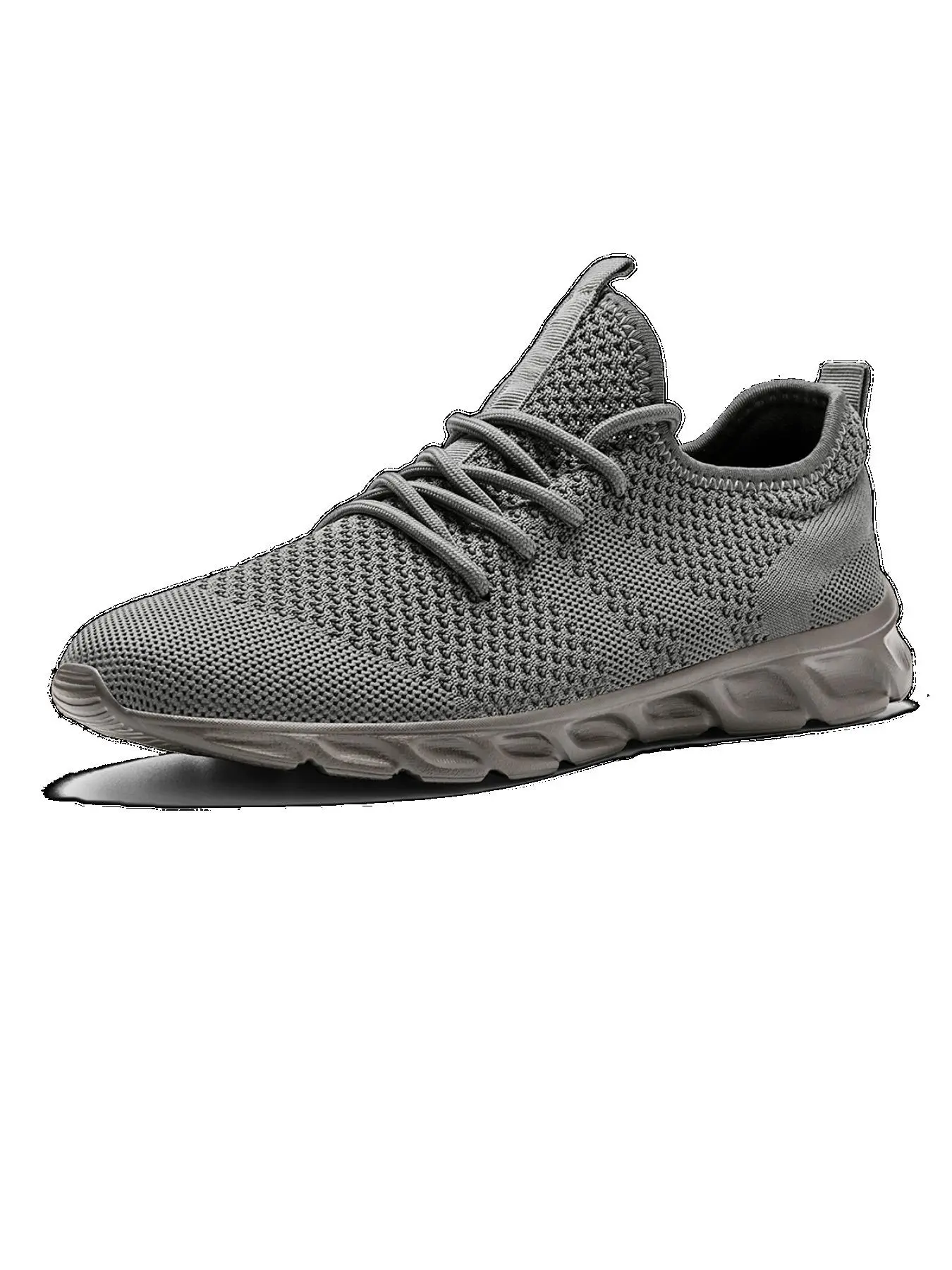 Men's Solid Color Breathable Mesh Running Shoes, Sporty Running Shoes, Casual Comfortable Lightweight Lace Up Sports Shoes, Male All-match Round Toe Shoes for Daily Wear, Runner Athletic Shoe, Athletic Running Trainers, Running Sneakers, Workout Sneakers