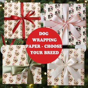 Christmas Paws Wrapping Paper, Wrapping Paper Christmas Present Decorations, Santa Hat