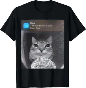 100% Cotton Unisex Ring Cat with Motion Meme T-Shirt