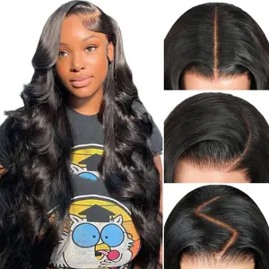Yeswigs Hair 13x6 Lace Front Human Hair Wigs Pre plucked Brazilian Hair Body Wave Transparent Hd Lace Frontal Wigs Human Hair Lace Front Wig 180 Density 4x4 Natrual Color Body wave Lace closure Wig For Women With Baby Hair