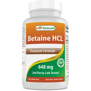 Best Naturals Betaine HCl 648 mg 250 Capsules