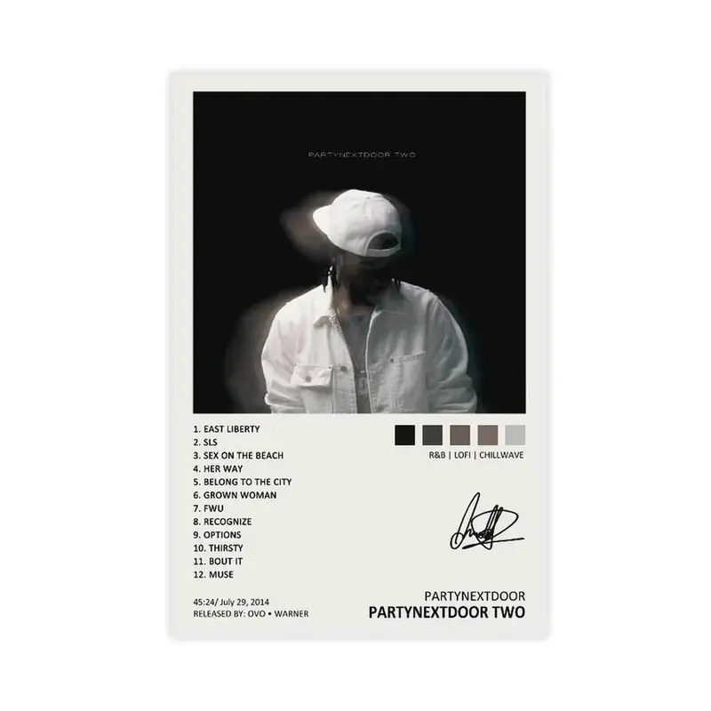 Partynextdoor Poster Partynextdoor Music Album Cover Signed Limited Poster Canvas Poster Bedroom Decor Sports Landscape Office Room Decor Print Frames