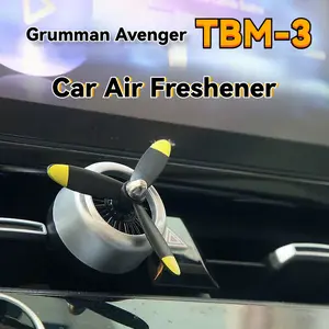 TBM-3 Grumman Avenger Model Car Mounted Air Outlet Propeller Aromatherapy Clip,Creative Design Retro Aromatherapy,Car Air Freshener,Car Accessories For Men To Enjoy Your Drive Pleasure, Long Lasting, Odor Eliminator