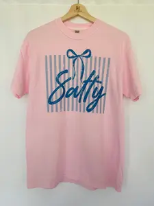 Salty with Bow and Stripes Blue - Short Sleeve Tee in Blossom