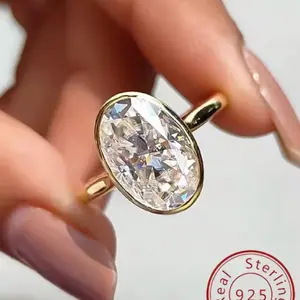 Women's Multi-Size Skin-Friendly Everyday Oval Zircon Fashion Costume Jewelry Ring - Simple Elegant Accessory