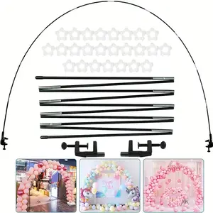 Adjustable Table Balloon Arch Kit, Balloon Garland Frame, Black Balloon Stand Set for Wedding Birthday Graduation Party Decorations