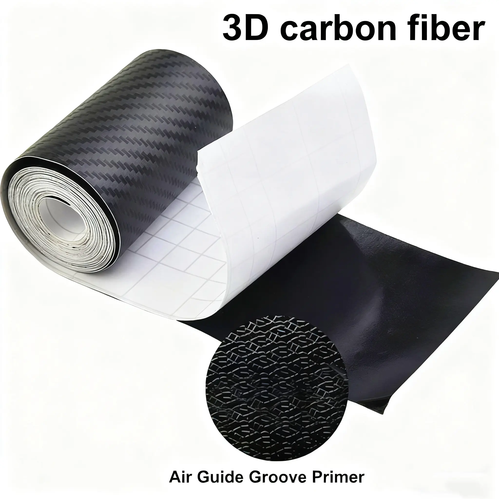 RAVOONY Carbon Fiber Pattern 3D&6D Vinyl Car Sticker Roll, DIY Waterproof Easy-Install Decal for Door, Body & Interior, 10cm x 300cm, Cars Accessories, Auto Accessories, Car Window Stickers, Accessories For Car