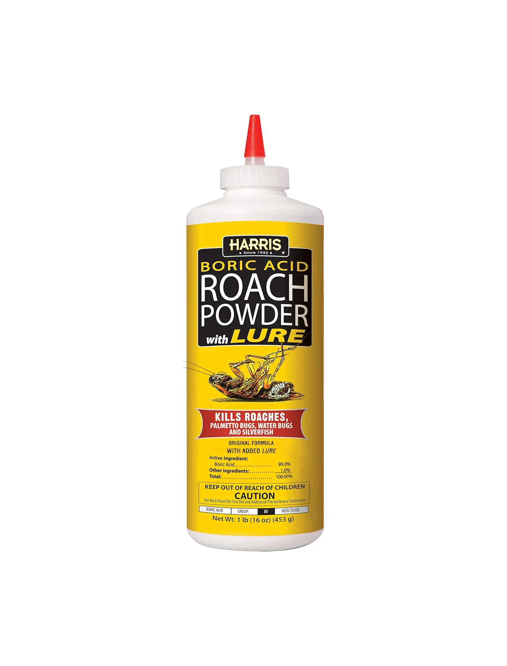 HARRIS Boric Acid Roach and Silverfish Killer Powder w/Lure for Insects (16oz) HARRIS Boric Acid Roach and Silverfish Killer Powder w/Lure for Insects (16oz)