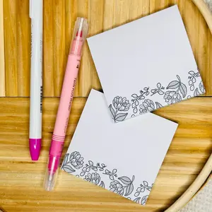 Pack of 2 - Floral Doodles, Post It Notes
