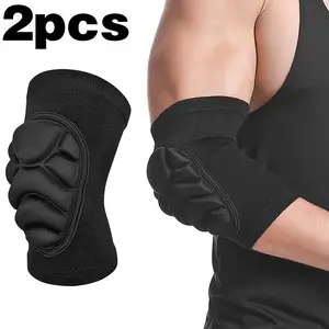 2PCS Sports Elbow Pads, Elbow Guard, EVA Foam Anti-Collision Protection Arm Sleeves, Non-Slip Elastic Support for Basketball, Volleyball, Football, Dance, Cycling, Fitness, Outdoor Training Gear for Men and Women (Black)