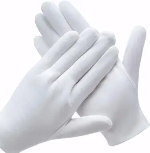 3 Pairs White Cotton Gloves for Dry Hands Eczema SPA Moisturizing - Work Glove Liners for Serving Costume Inspection