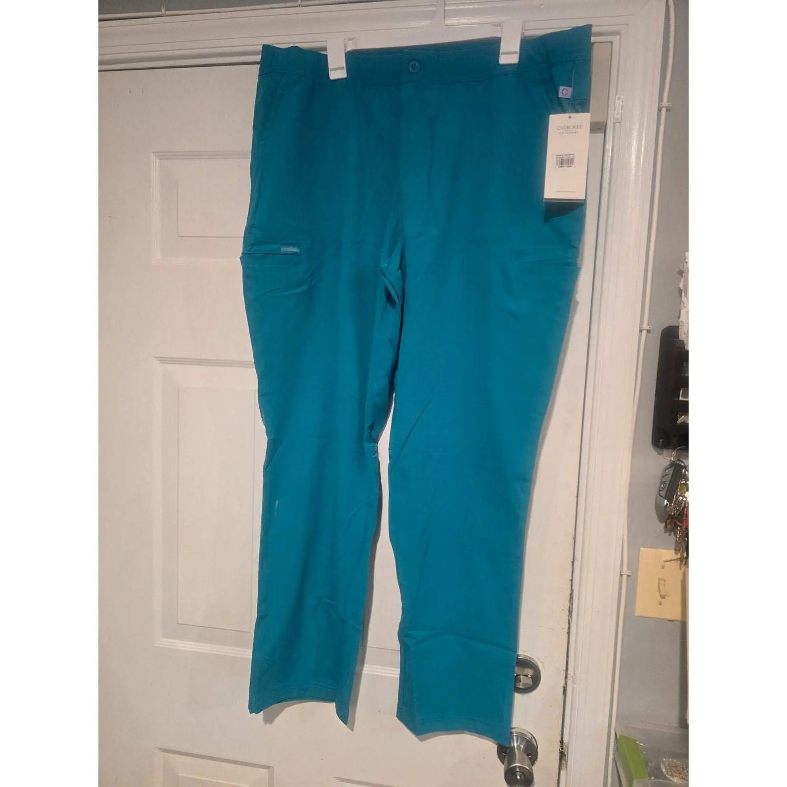Cherokee Euphoria Men’s L Teal Blue Cargo Scrub Pants CK205A NWT