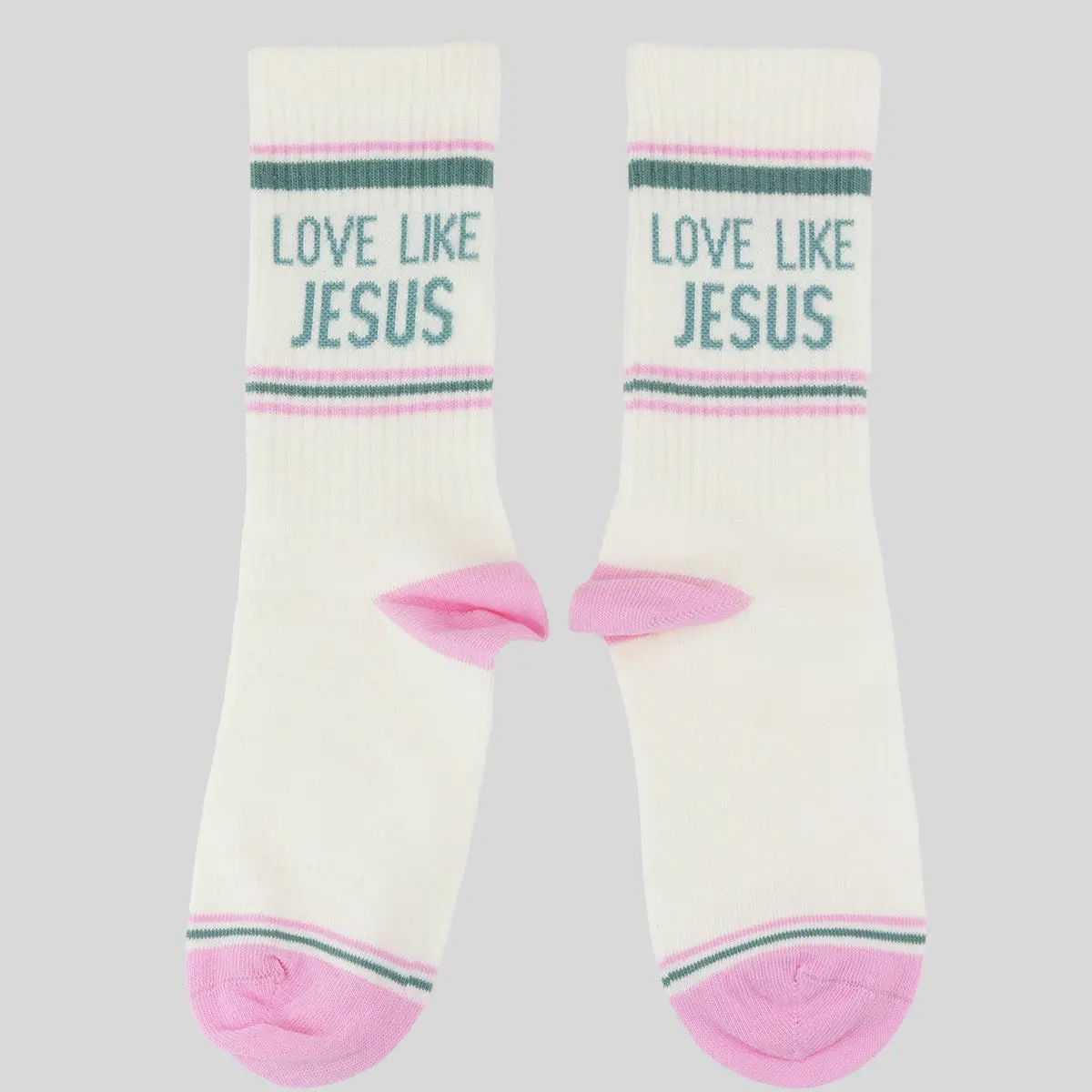 Athletic Crew Socks for Women and Men, Love Like Jesus Cotton-Blend Knit, Ribbed for a Secure Fit, Soft and Breathable for Everyday Sports