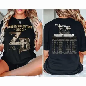 ZB Heaven On Tour 2026 Shirt Longhorn Skull Western Graphic Tee Country Concert Merch Unisex Fan Gift Vintage Country Music Shirt 3WF O6O