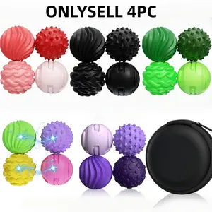 Magnetic Balls Fidget Toy Adults - 4pcs Spiky Sensory Attraction Balls with Silicone Shell for To Hands Anxious Mind, Office Desk Fidget Balls for Anxiety Relief, Stress Relief Fidgeting, Stress Relieving Accessory