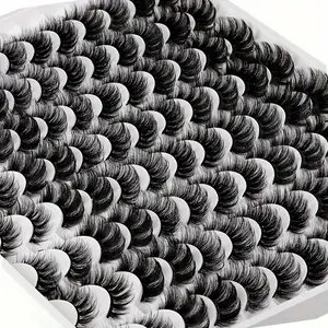 6 Styles False Eyelashes, 48 Pairs Wispy Cat Eye Look Faux Cluster Lashes, Natural Curling Eye Makeup Strip Lashes, Volume Lashes, Trending Makeup, Summer Makeup, Korean Makeup, Cosmetic False Lashes