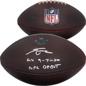 Tetairoa McMillan Carolina Panthers Autographed Game-Used Football vs. Jacksonville Jaguars on September 7, 2025 with Multiple Inscriptions - #163 - Fanatics Authentic Certified