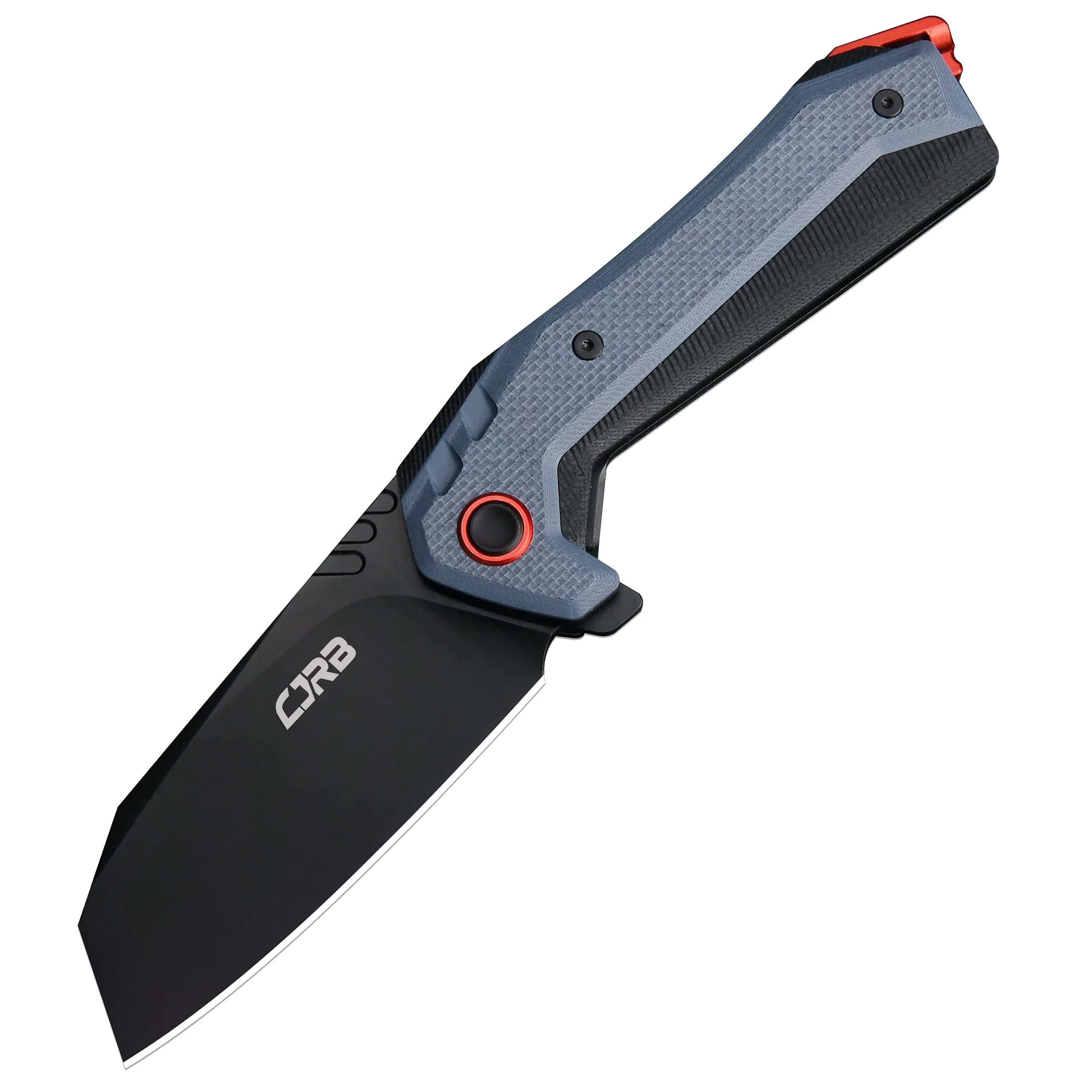 CJRB Tigris Tactical Folding Knife - AR-RPM9 Steel Black PVD Blade, Black&Blue G10 Handle, EDC Pocket Multi-Cutting Tool, Survival Equipment, Camping Products, Tactical Accessory, Father's Day Gift for Him