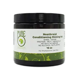 PureO Natural Hair Solution Product Neatbraid Conditioning Shining Gel 16 Oz
