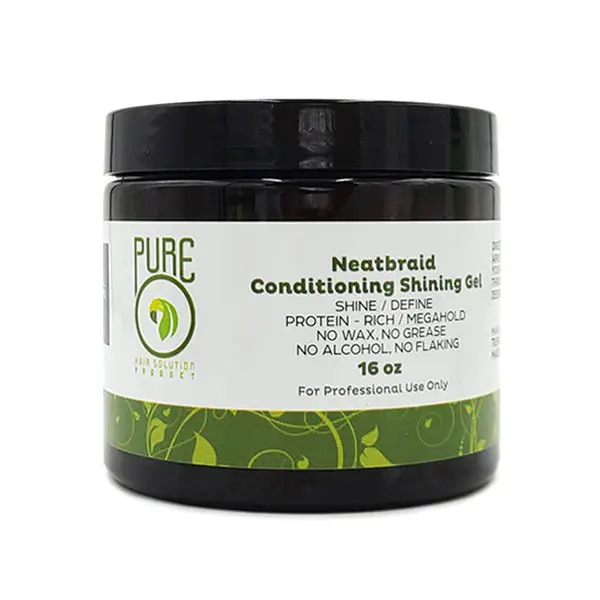 PureO Natural Hair Solution Product Neatbraid Conditioning Shining Gel 16 Oz