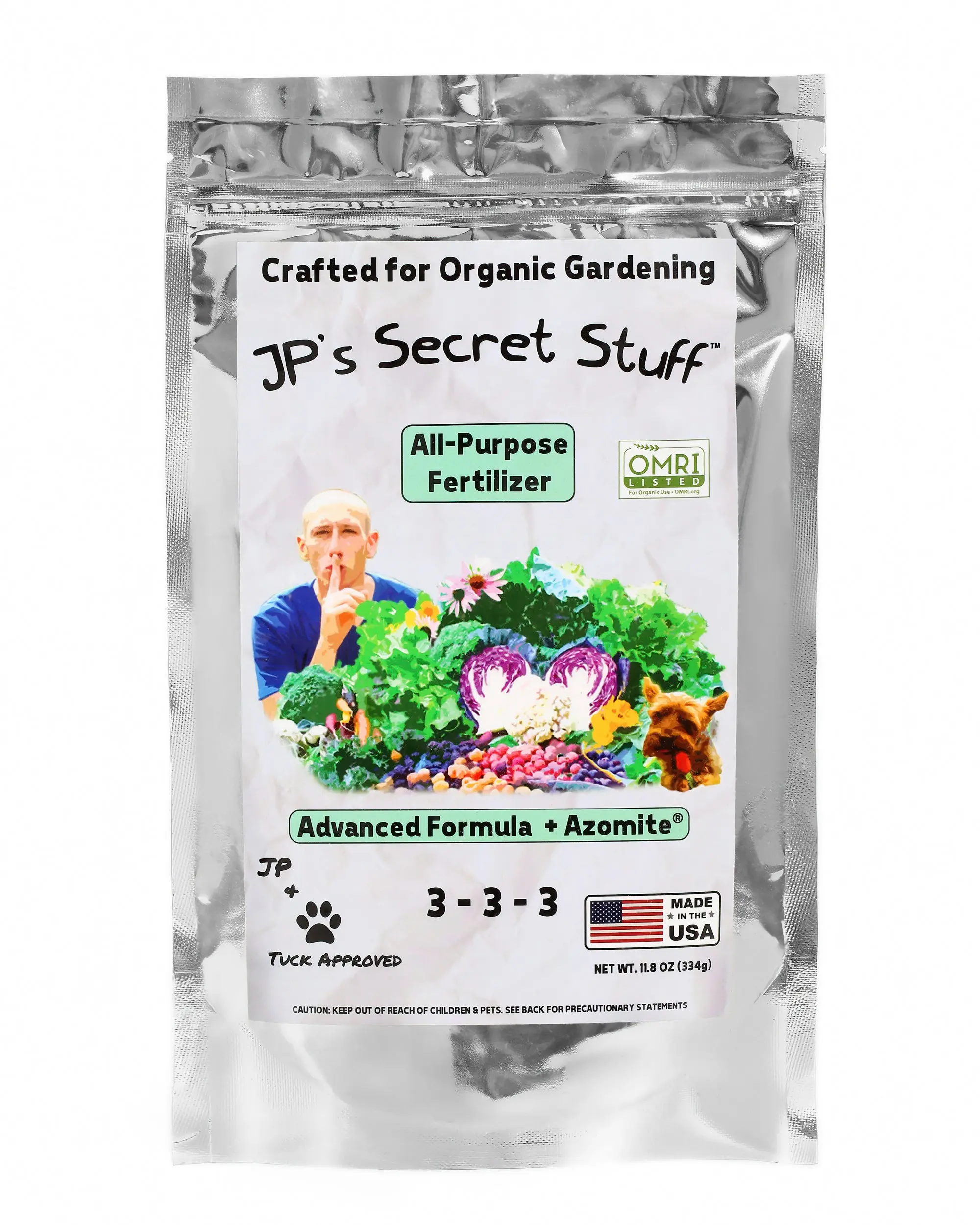 JP’s Secret Stuff™ All-Purpose Organic Fertilizer 3-3-3 (11.8oz) - OMRI (US Only)