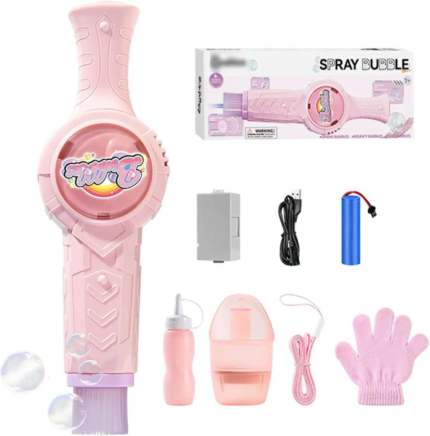 Fog Bubble Machine Rechargeable Automatic Electric Smoke Bubble Maker with Colorful Lights Music for Parties Beaches Summer Events