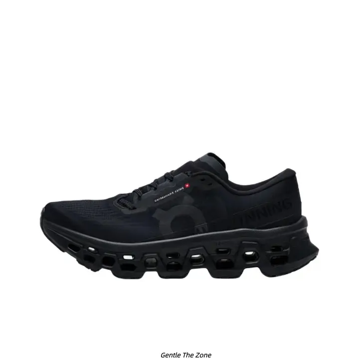 All Black Ultra Thin Engineered Mesh Low Top Running Sneakers for Men Women, Hollow Segmented Sawtooth Cushion Midsole Anti-Slip Road Training Breathable Lightweight Athletic Walking Shoes