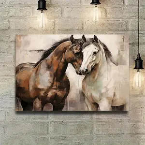 1 Framed Horse Canvas Wall Painting - Charming Country Horse Poster, High-Definition Canvas Decorative Painting 11.8* 15.7inch (30* 40cm ) with Wooden Framing - Modern Home Decor, Can Be Directly Hung in Living Room, Bedroom