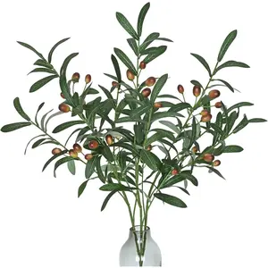 Greenery Stems, 28 Inch Olive Branches for Vases, 3 count Artificial  Indoor,  Olive Tree Branches with Lifelike Olives for Table Centerpieces  Decor