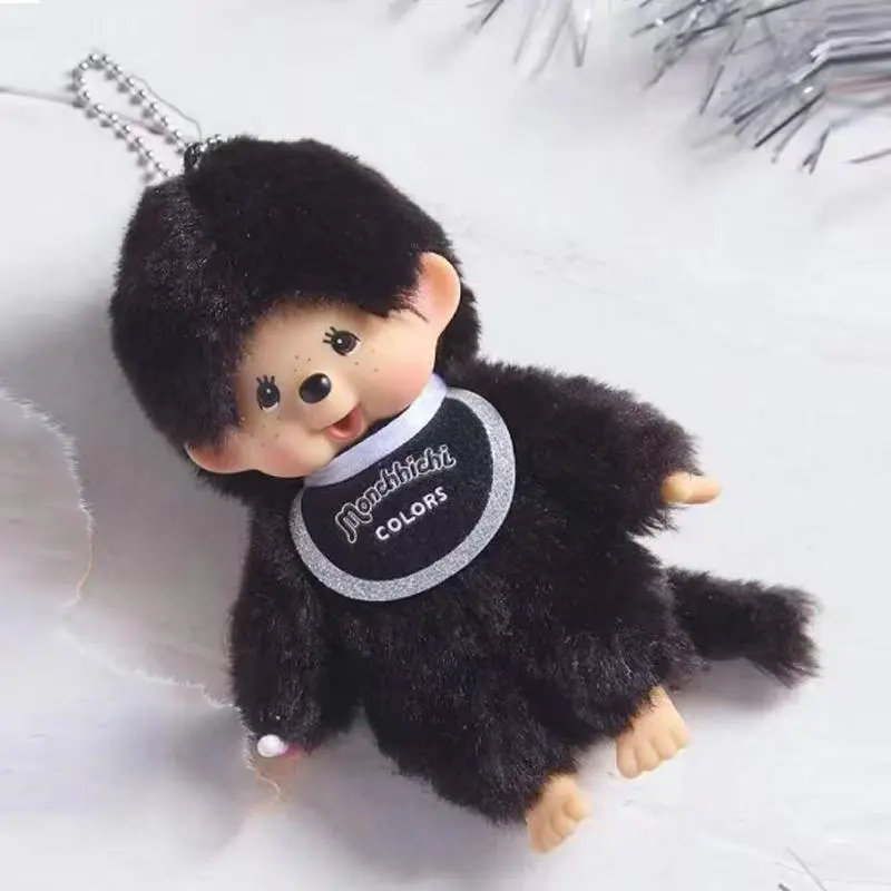 New Macaron Monchichi Cute Transformation into Multiple Plush Toy Doll Pendants for Christmas Black Colorful Bib