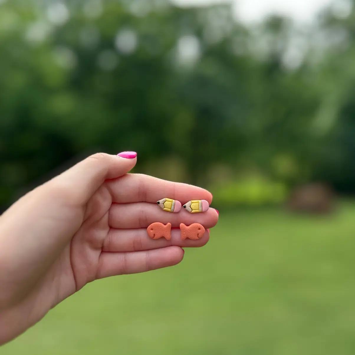 Back to School Clay Earrings Studs