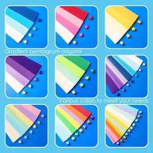 540 Sheets, Gradient Star Shaped Origami Strips, Various Colors, Colored Paper Strips, Used For Folding Lucky Stars, Pentagrams, Diy Handmade Craft Materials, Candy Colored Paper Strips As Gifts, Craft Supplies, Art Supplies