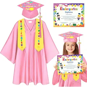 2026 Kindergarten and Preschool Graduation Cap Gown Stole Set With Tassel for Kids Graduation Gifts