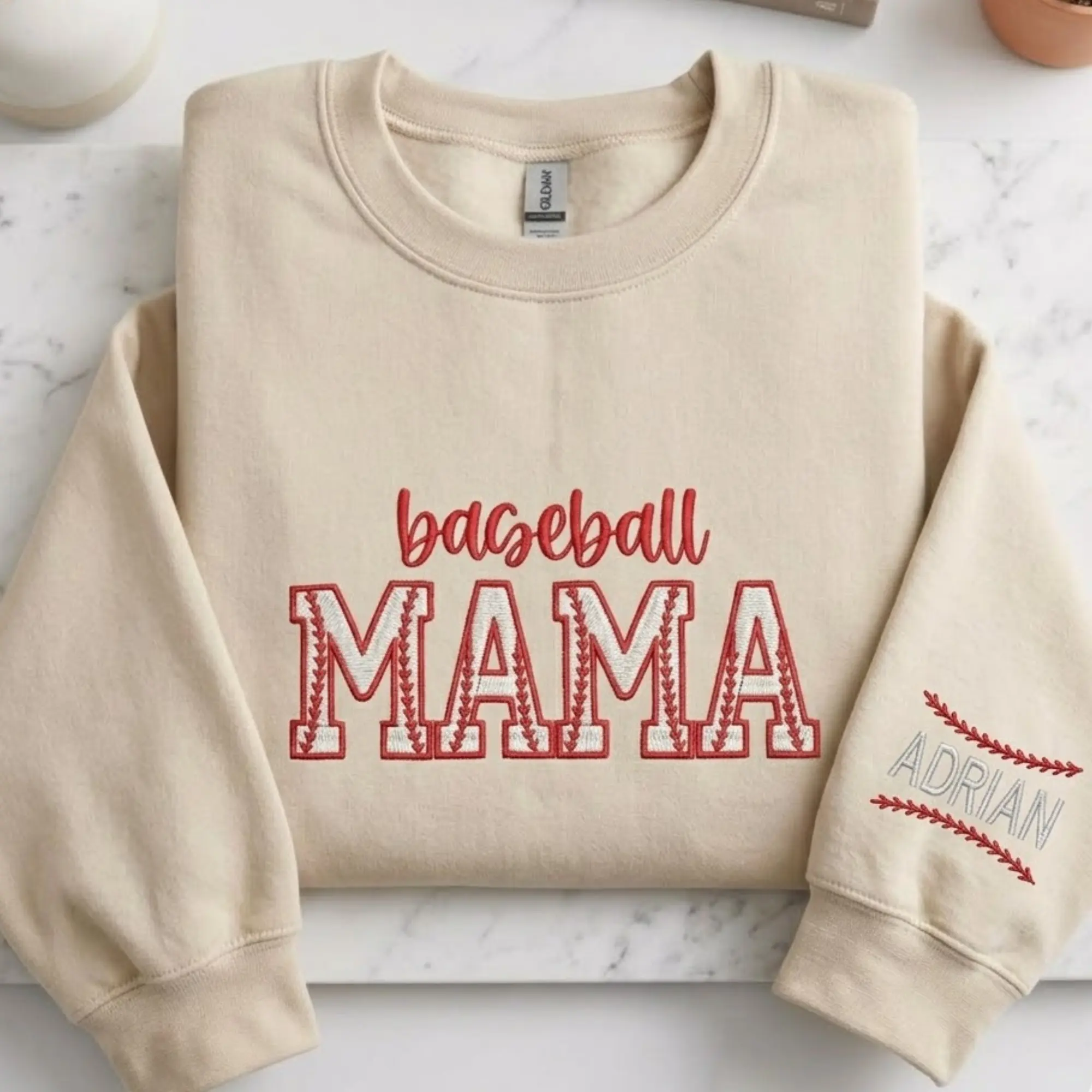Custom Baseball Mama Sweatshirt, Embroidered Mom Sweatshirt, Baseball Mom Shirt,Personalized Baseball Sweatshirt ,Baseball Hoodie ,Mother's Day Gift