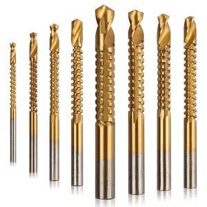 GJANSH 8 Pack Titanium GJANSH Coated HSS Twist Drill Bits, 3-10mm Serrated Side Cutting Drill Bit Woodworking Tools for Plastic Metal Wood Hole,fathersdaygift fathersdaygift