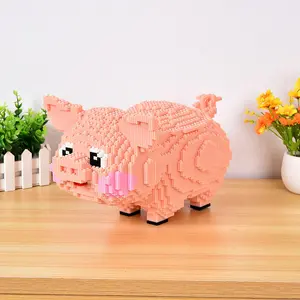 Pig Assembly Toy Set, Building Blocks Set, Creative Building Blocks, Interactive Parent-Child Building Kit, Educational Entertainment for Kids Aged 8+, Desktop Decoration Gift