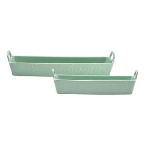 Temp-tations Carved Willow Set of (2) Elongated Cracker Trays Temp-tations Carved Willow Set of (2) Elongated Cracker Trays