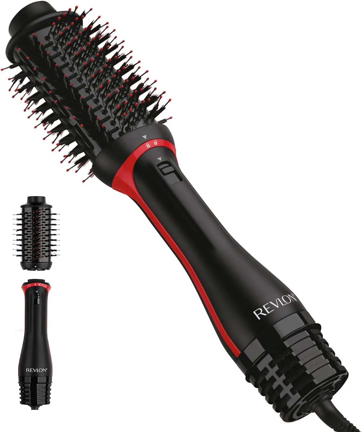 REVLON One-Step Volumizer Plus Hair Dryer and Styler, 2.4 in Barrel, Black
