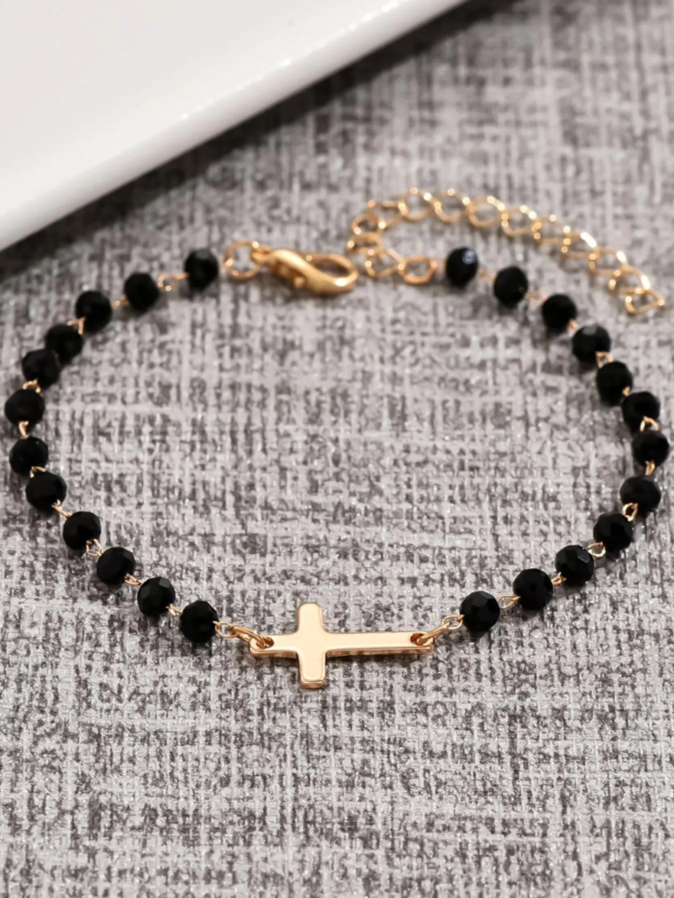 Fashion Cross Charm Decor Bracelet, Cross Beads Bracelet, Beaded Bracelets, Fashionable Temperament Beaded Design Hand Jewelry for Party, Daily Clothing Decor for Girl, Trendy All-match & Exquisite Jewelry for Birthday Gift