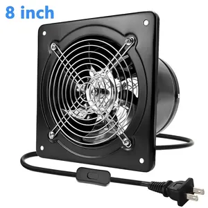 8" Exhaust Fan Ventilation Extractor Fan Wall-Mounted Blower Duct Fan，Odors and Smoke from Indoor Air,Suitable for storage rooms, kitchens, sheds, chicken coops