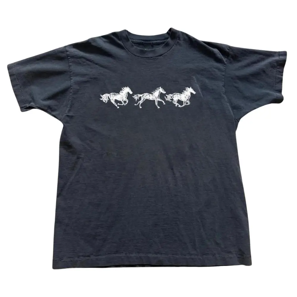 The Three Horses Graphic T-Shirt, Minimal Horse Tee, Western Animal Shirt, Equestrian Lover Gift, Vintage Ranch Tee, Trending Shirt