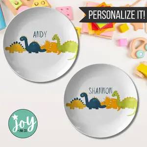 Personalized Dinos on Parade Plate