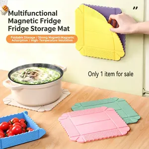 Multi-Functional Foldable Portable Storage Box, Magnetic Silicone Insulating Pad, Outdoor Folding Cutting Board, Ideal for Home Organization