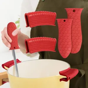 Silicone Hot Handle Holder Heat Resistant Cast Iron Frying Pan Holder Rubber Pan Handle Holder Potholder Cast Iron Skillet Grip Sleeve Covers for Cast Iron Frying Pans cook experience