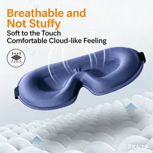 3D Eye Mask Sleep Mask for Men & Women, 100% Pressure-Free & Light Block-Out Eye Mask for Sleep with Easy Adjustable Strap, Night Eye Cover for Travel Sleeping Eye Mask Sleepmask